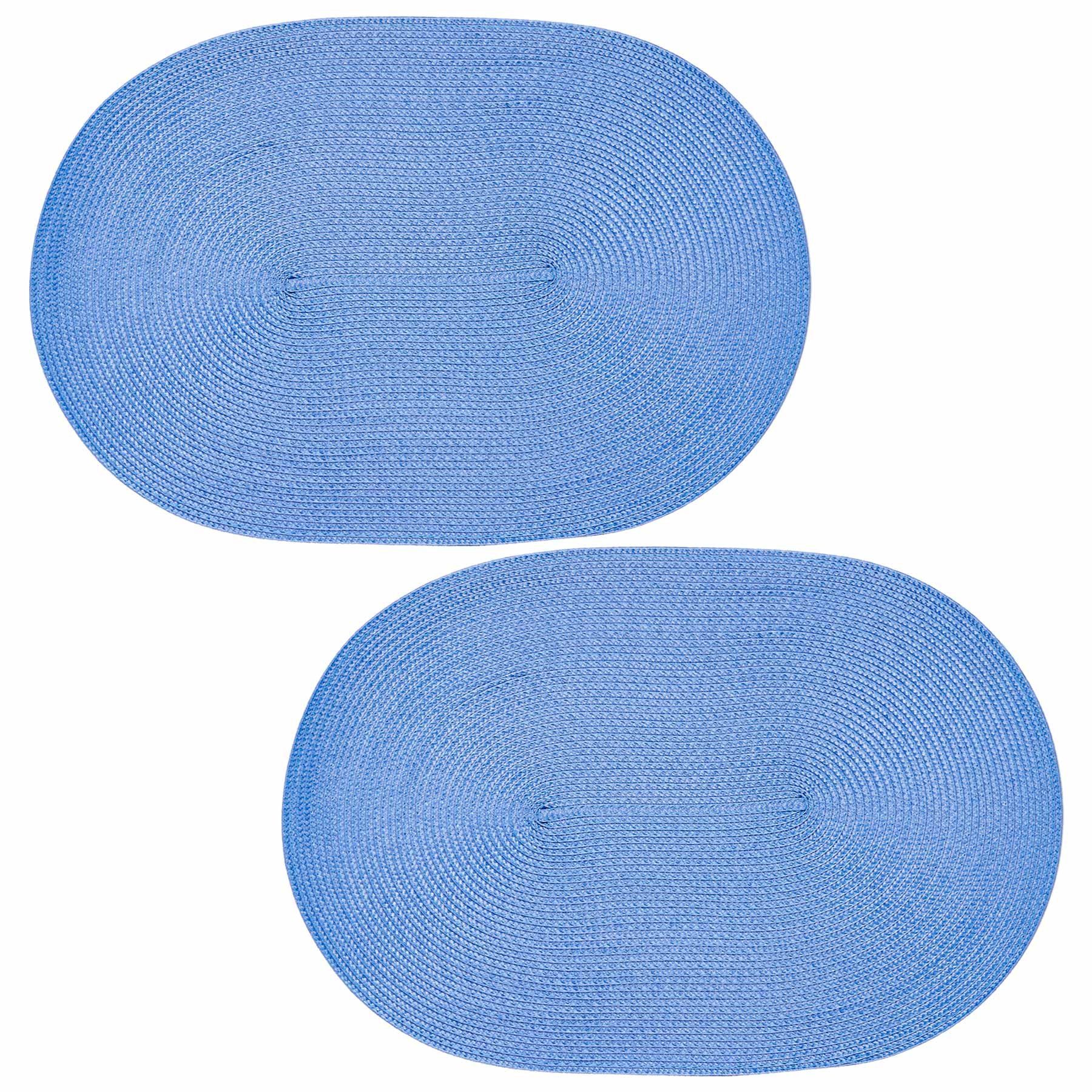 Platzset 45x30 Set Haus Deko, Blau ca. und Tischset 2er (2-St) cm Platzdeckchen Platzset, geflochtene, oval