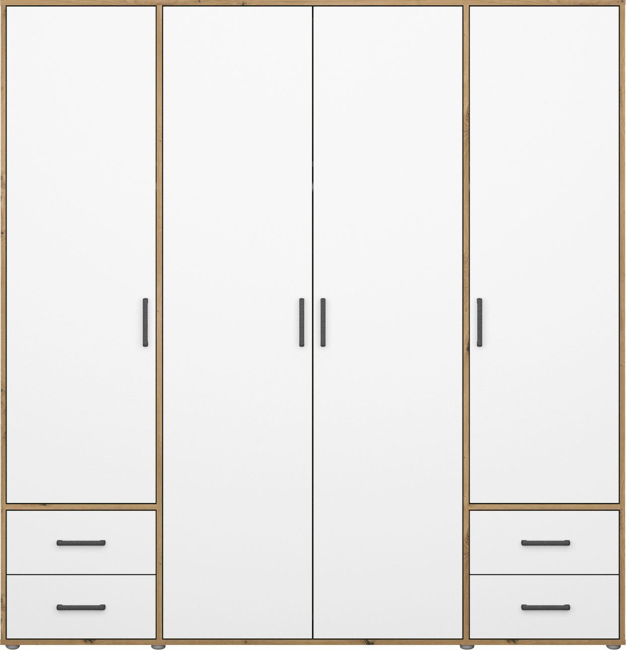 rauch Drehtürenschrank Kleiderschrank Schrank Garderobe Wäscheschrank VOYAGER (in 3 verschiedenen Ausstattungen BASIC/CLASSIC/PREMIUM) mit 2 modernen Griffvaria – Bild 5 von 5