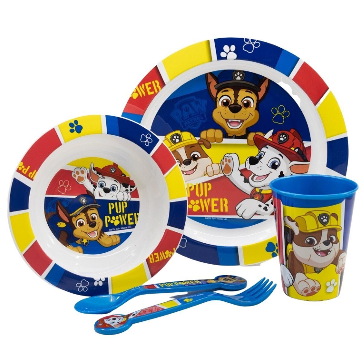 PAW PATROL Kindergeschirr-Set Paw Patrol Teller-Set Mikrowellengeeignet 5-teiliges Kindergeschirr