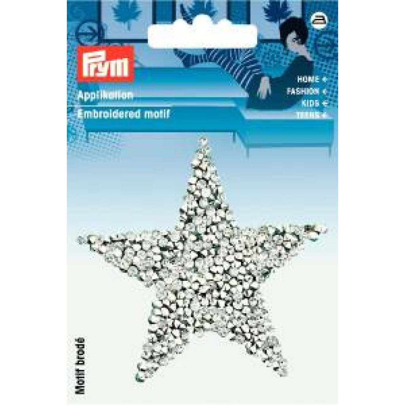 Prym Stricknadeln Glamour Transfer - aufbügelbar Stern silber