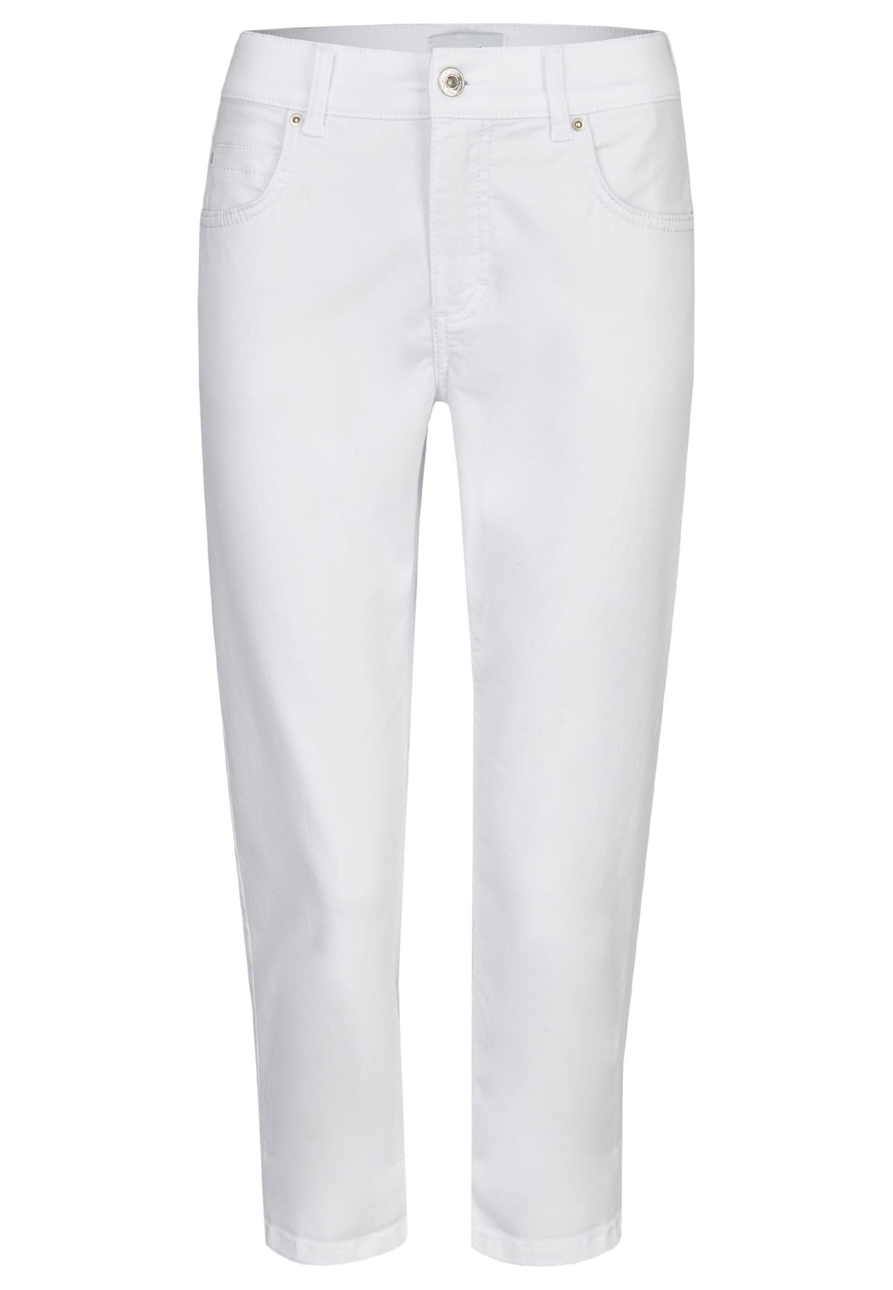 Label-Applikationen Cici Jeans mit weiß ANGELS TU Straight-Jeans Beinumschlag mit