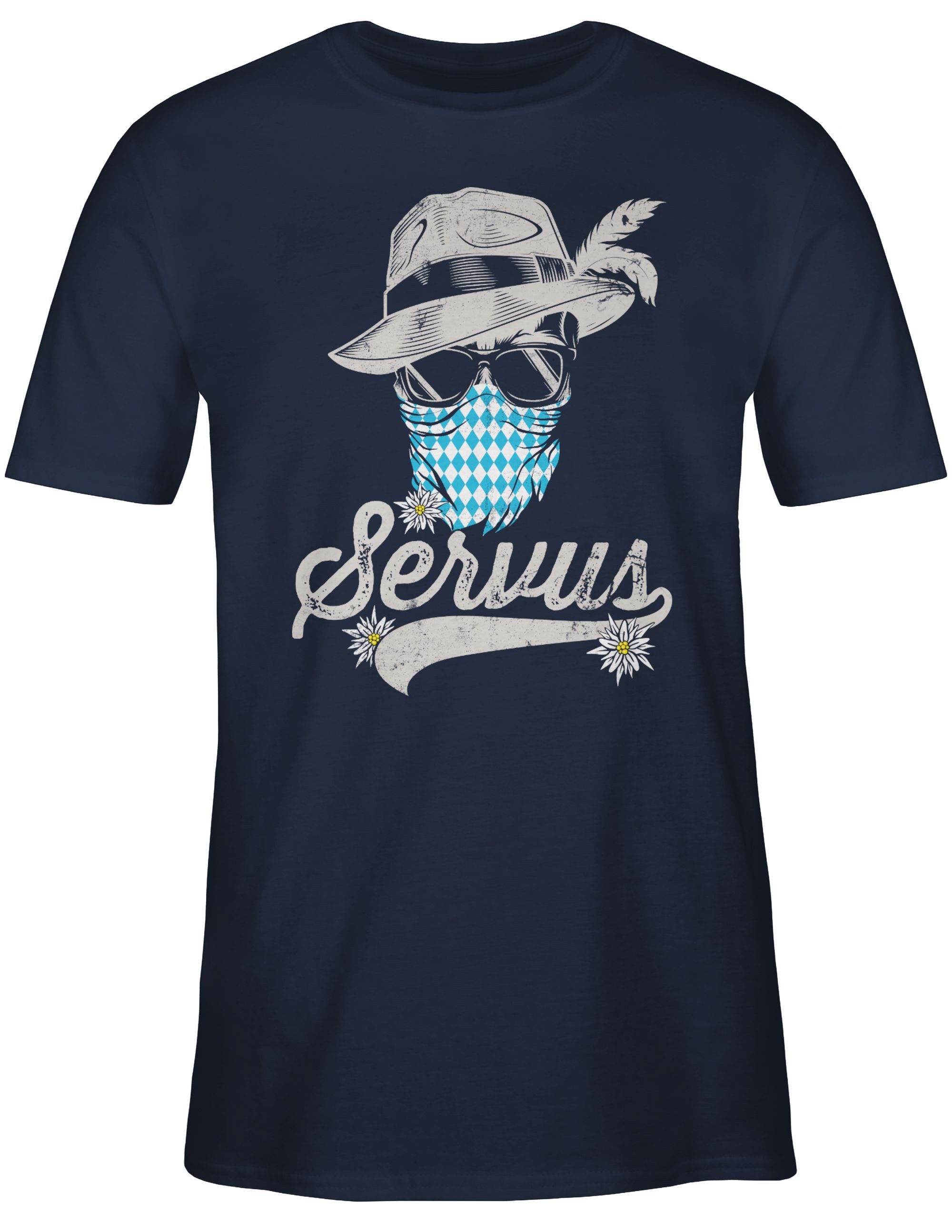 Shirtracer T-Shirt Servus Totenkopf Bayern Edelweiß günstig online kaufen