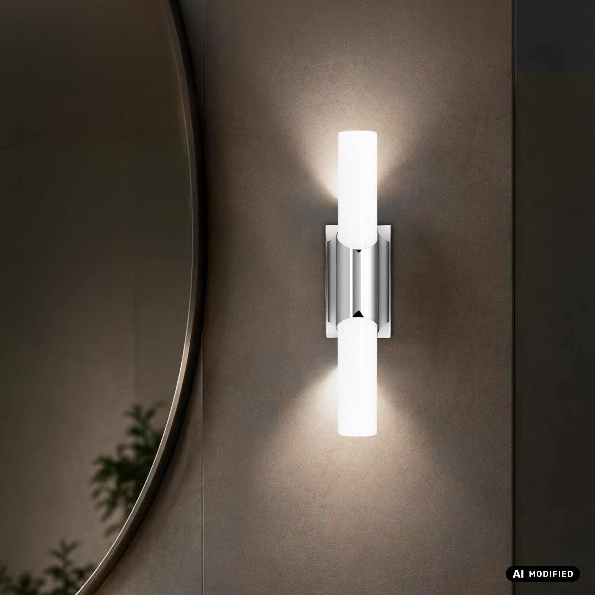 B.K.Licht LED Spiegelleuchte Chrom Spiegellampe Bad IP44 Badezimmerleuchte, LED fest integriert, 4000K - Neutralweiß