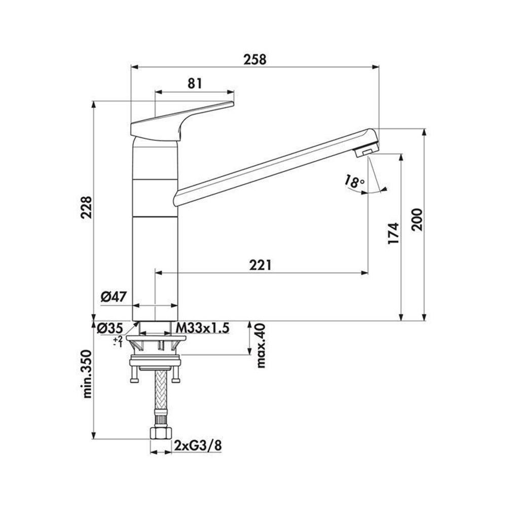 Ideal Standard Küchenarmatur Cerafit 3 Chrom