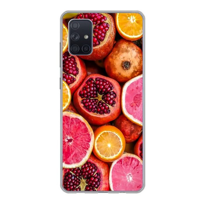 MuchoWow Handyhülle Orange - Granatapfel - Rot Phone Case Handyhülle Samsung Galaxy A71 Silikon Schutzhülle