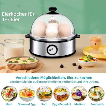 HOUROC Eierkocher Eierkocher,Elektrischer Eierkocher,Kleiner dampfgarer, Anzahl Eier: 7 St., 360,00 W, mit Abschaltautomatik,Überhitzungsschutz, BPA-frei