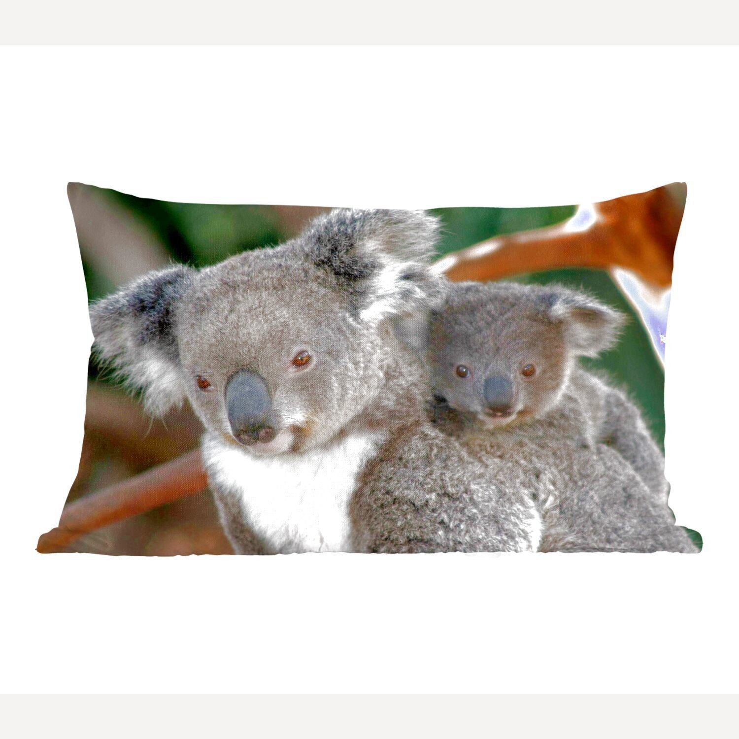 MuchoWow Dekokissen Koalas - Vater - Sohn - Jungen - Mädchen, Wohzimmer Dekoration, Zierkissen, Dekokissen mit Füllung, Schlafzimmer