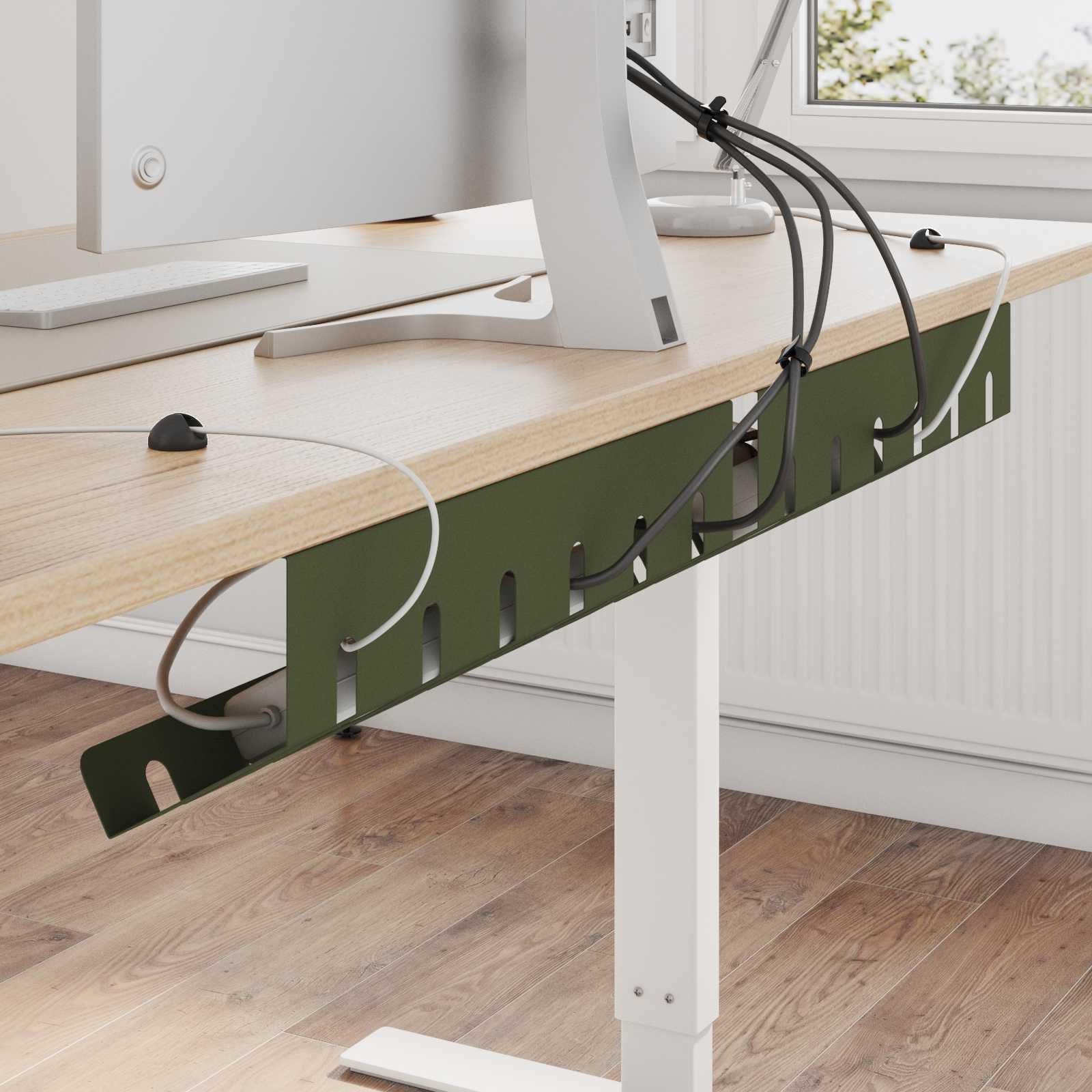 vidaXL Kabelzubehör Unter dem Schreibtisch Kabelmanagement Tray 2 Stk. Olivgrün, (2-tlg)