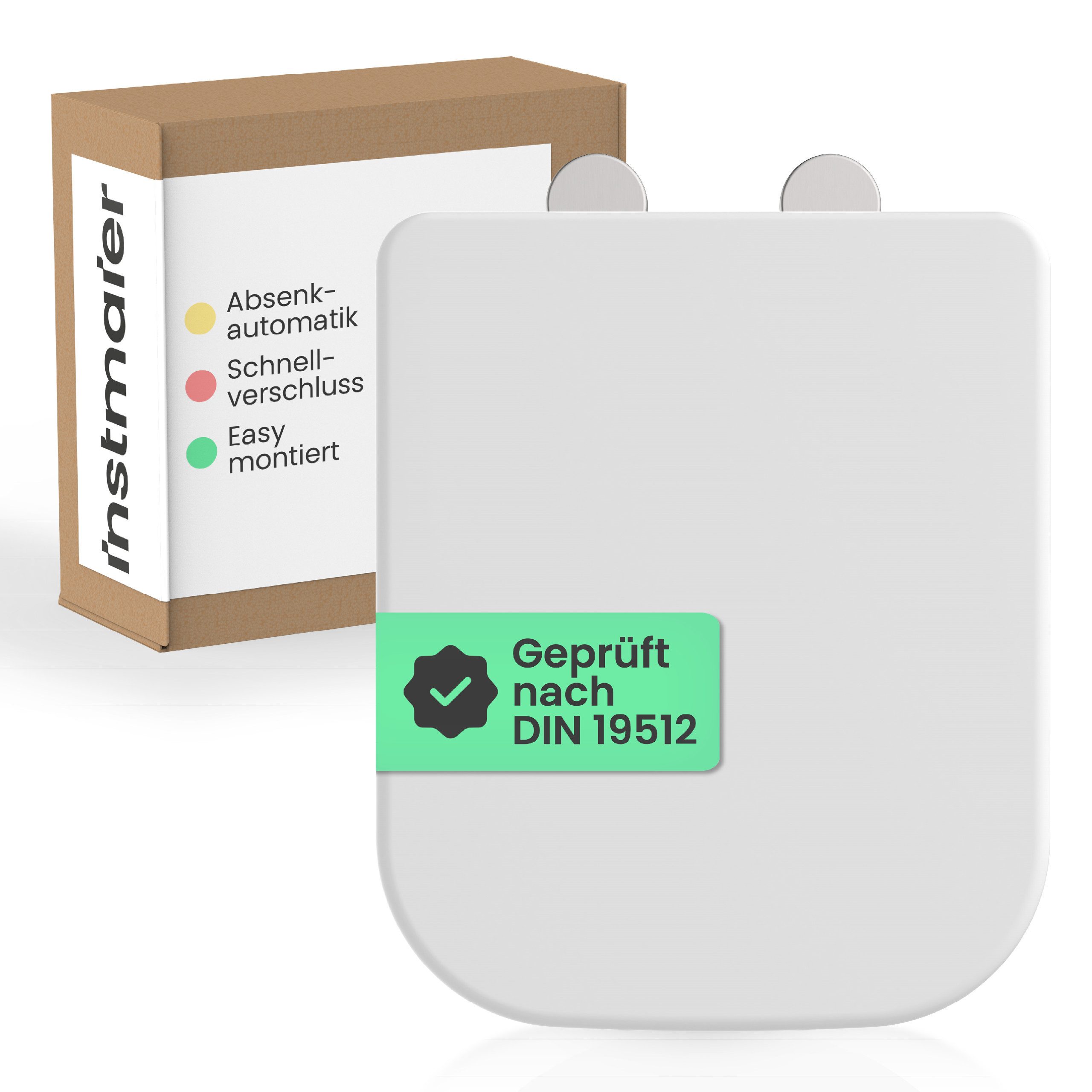 instmaier WC-Sitz instmaier Helma, Toilettendeckel mit Absenkautomatik, Absenkautomatik, zur Reinigung abnehmbar, Duroplast