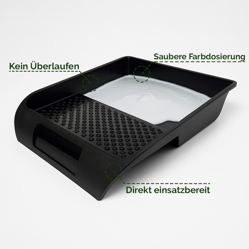 Veluxis Farbwanne Veluxis® Farbwanne 32 x 36 cm – stabile Malerwanne aus Kunststoff, schwarz – robust und langlebig