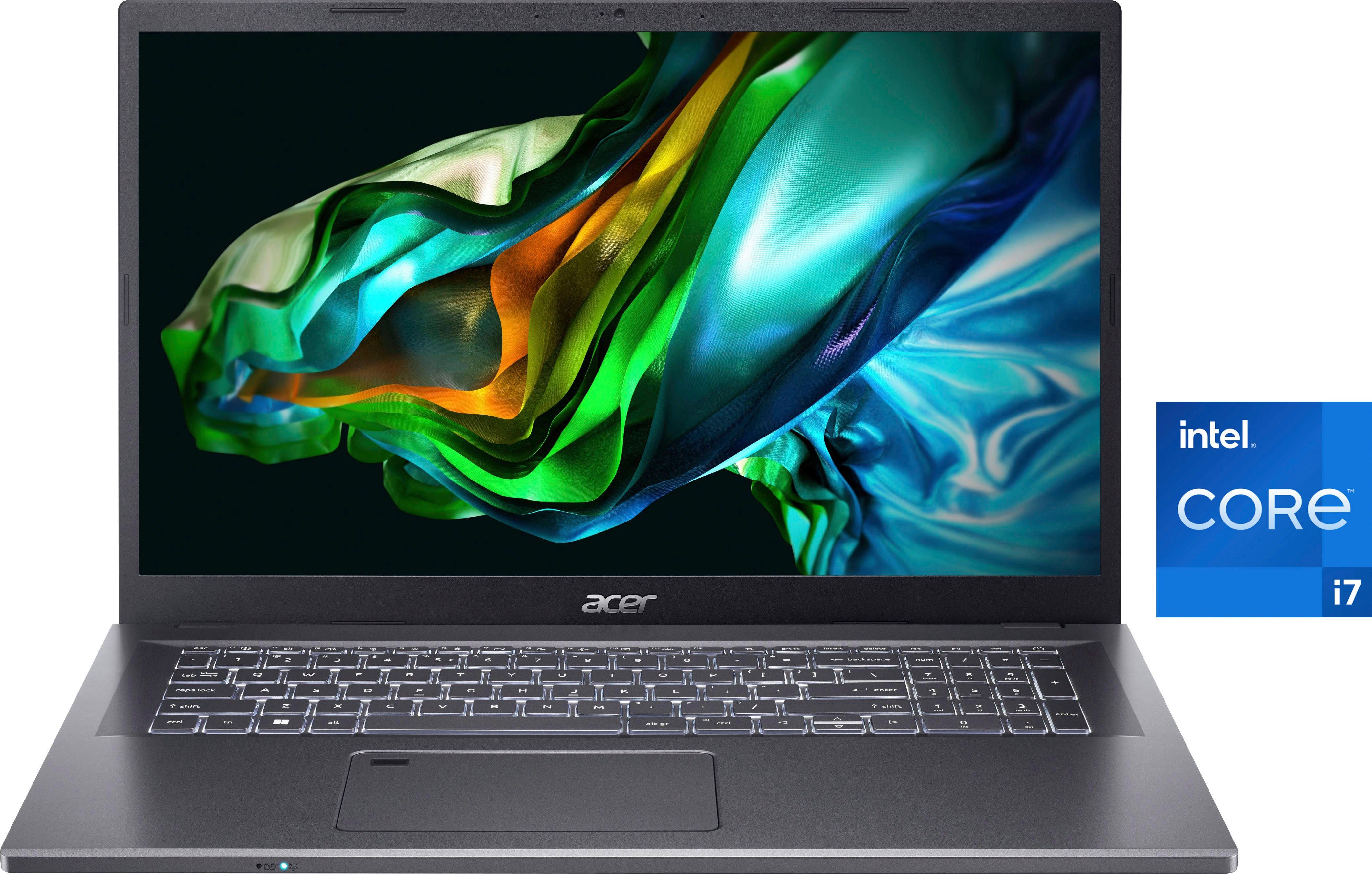 Herausforderung für die Nummer 1! Acer A517-58GM-791C Notebook (43,94 GeForce RTX SSD) i7 Core 512 GB Zoll, cm/17,3 Intel 1355U, 2050