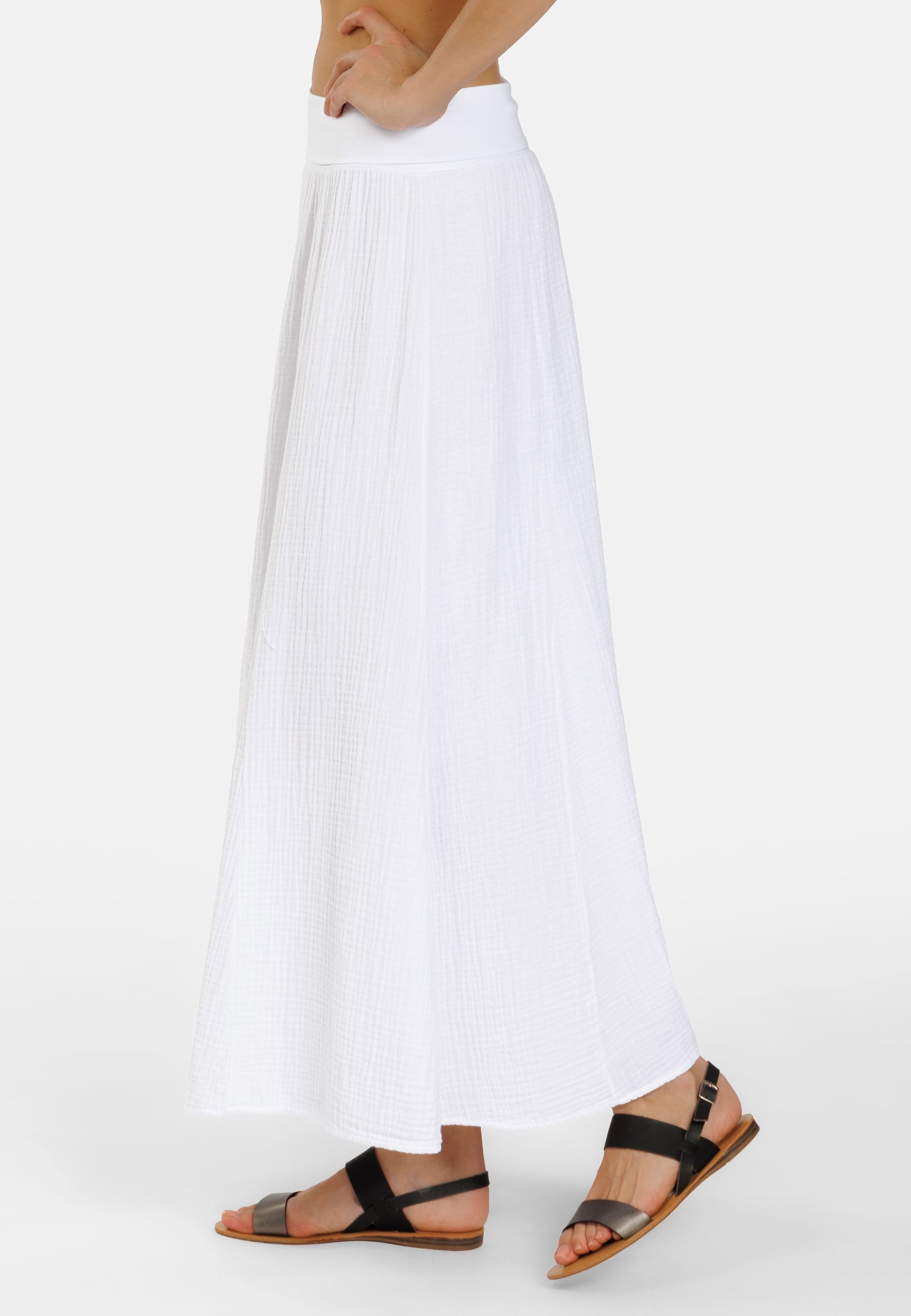 Caspar Maxirock Damen Musselin Maxi Rock lang 100% Baumwolle Made in Italy - Ro036 – Bild 4 von 5