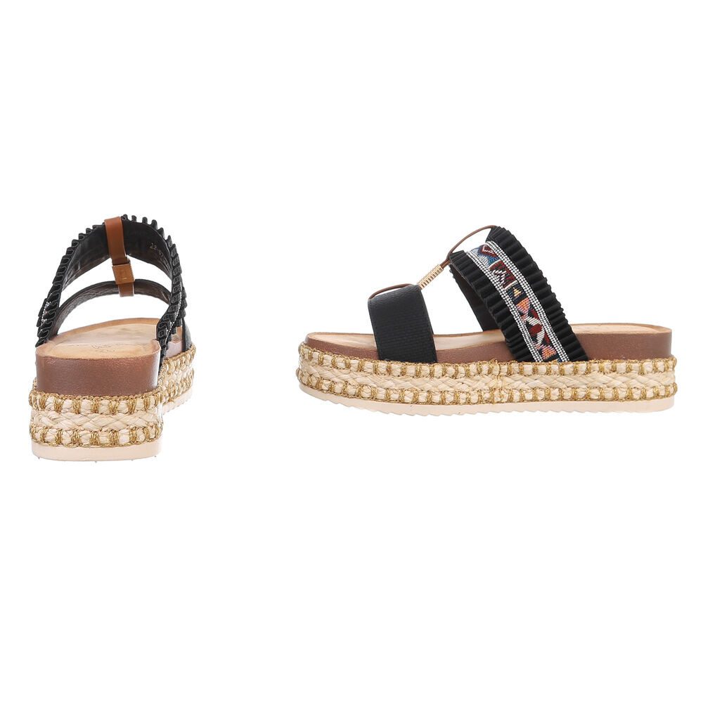 Ital-Design Komfortable Sandalen für den Sommer – Stil & Bequemlichkeit Plateausandaletten (89323163) Keilabsatz/Wedge Keilsandaletten in Schwarz – Bild 5 von 5