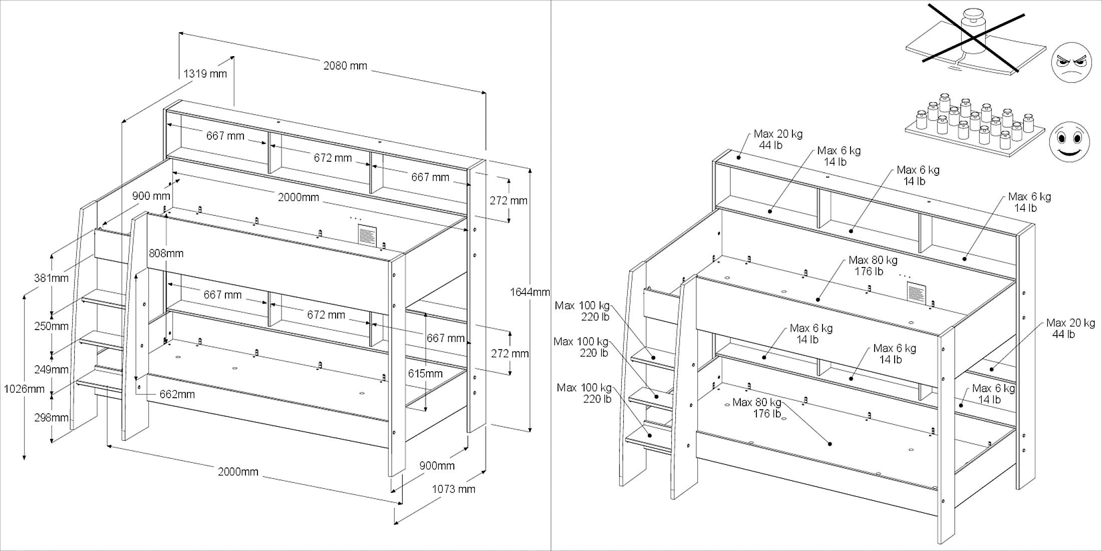 Parisot Stauraumbett Shelter 12 (2-tlg)