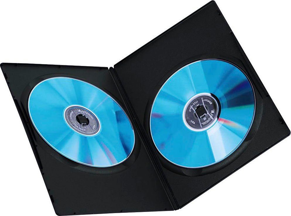Hama DVD-Hülle DVD-Doppel-Leerhülle Slim, 10er-Pack, Schwarz, Schutzhülle, Cover