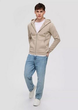 QS Longsweatshirt Casual (1-tlg) mit Kapuze, Tasche, Reißverschluss, langarm, 1 Stück