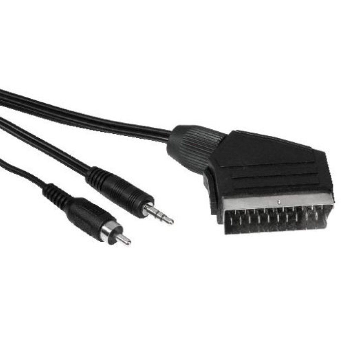 Hama Cinch-Stecker + 3,5mm Klinke auf Scart-Kabel Video-Adapter Scart,Composite,3,5mm Klinke, 1000 cm, 10m Adapter-Kabel Cinch Composite auf Scart-Stecker PC Laptop an TV
