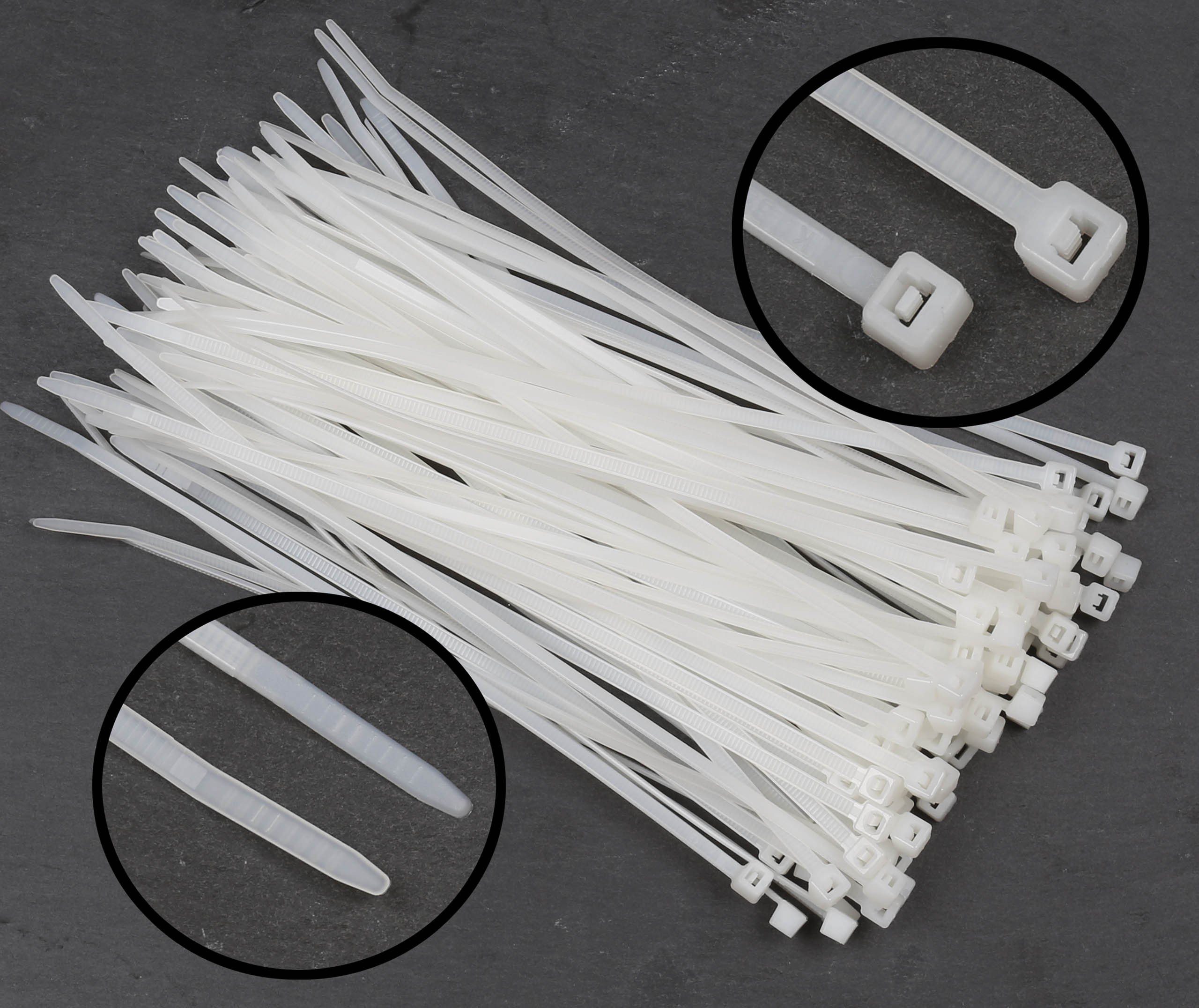Sarcia.eu Kabelbinder Polyamid-Kabelbinder 40x2,5 mm, weiß 600 Stück