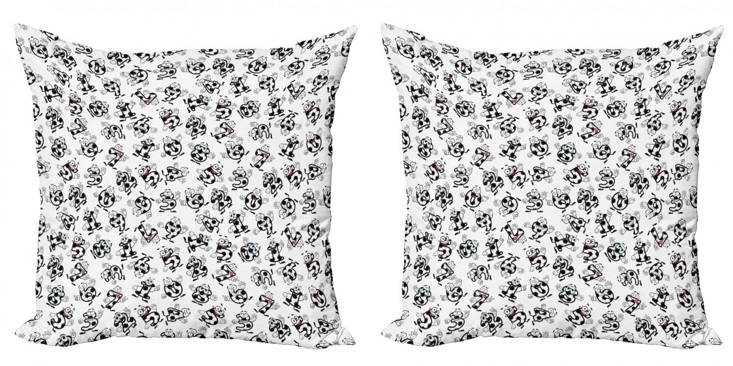 Kissenbezüge Modern Accent Doppelseitiger Digitaldruck, Abakuhaus (2 Stück), Fußball Fußball Zahlen Cartoon
