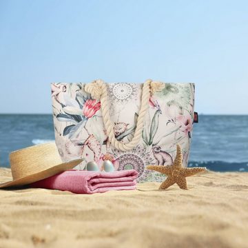 GMD Living Strandtasche WAYAN, mit hochwertigem Motiv: Mandala Dschungeltiere, 630 denier