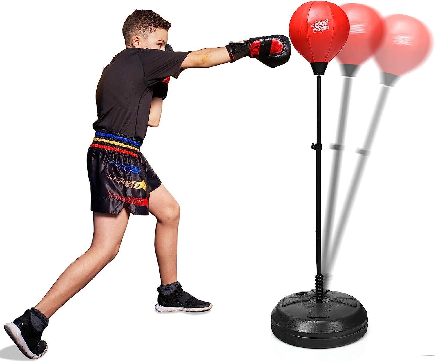 KOMFOTTEU Punchingball höhenverstellbar, Boxball Set für Kinder