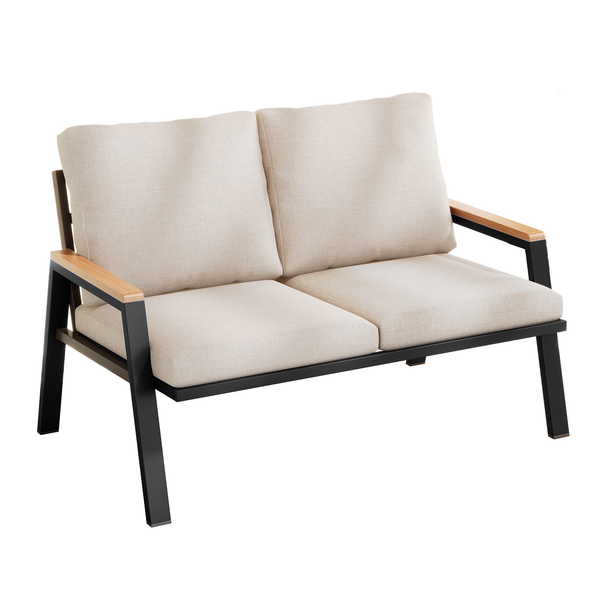 Fine Life Pro Gartenlounge-Set Outdoorsofa, 2-Sitzer-Sofa, verzinkter Stahl, Industriestil