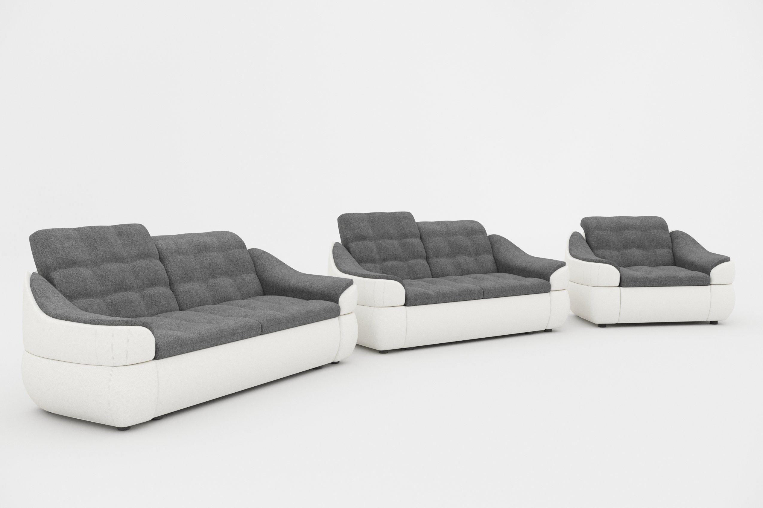 bestehend Polstergarnitur Sessel, in (Set Sofa, und Design, Sofa aus 2,5-Sitzer Europa made Modern Stylefy 2-Sitzer (3-tlg), Alisa,