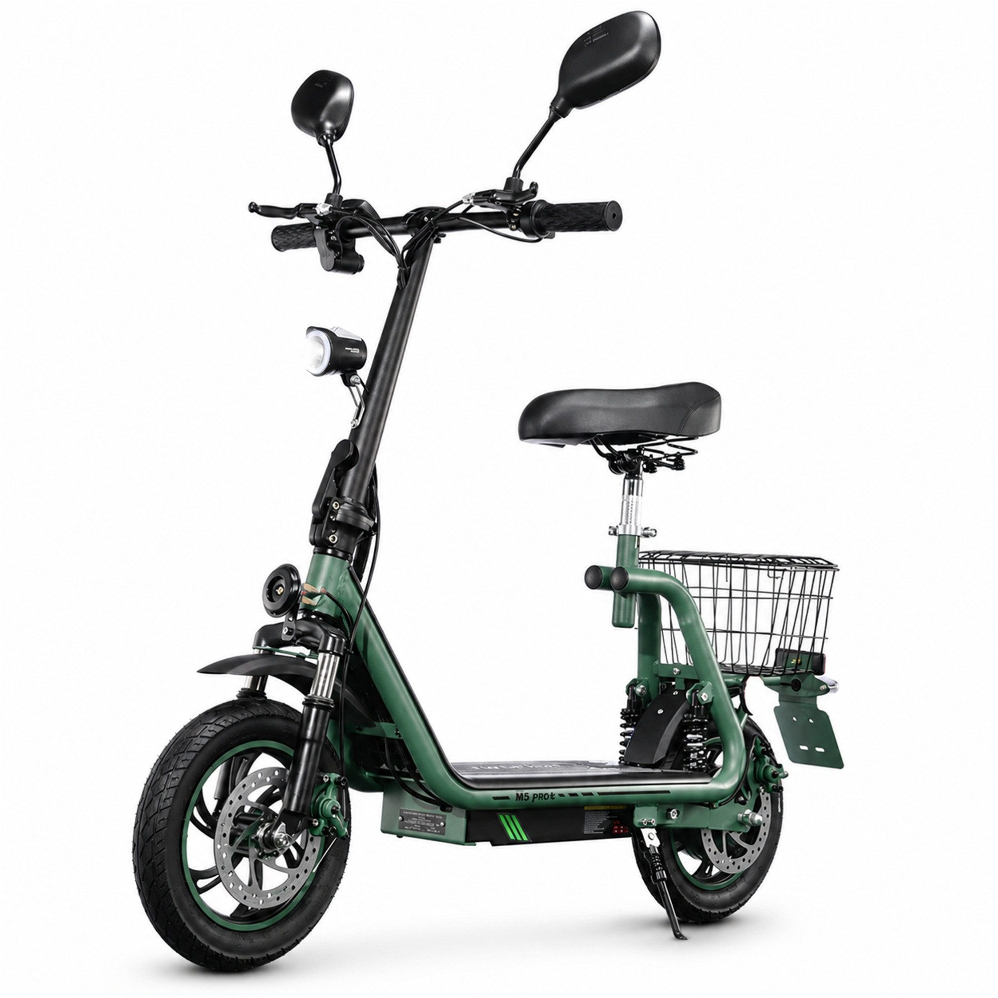 Vankel E-Scooter Herren u. Damen Elektroroller 44 km/h 500W 624Wh EEC straßenzugelassen, 500 W, Scheibenbremsen Doppelfederung Blinker Gepäckkorb 120 kg LED 12 Zoll