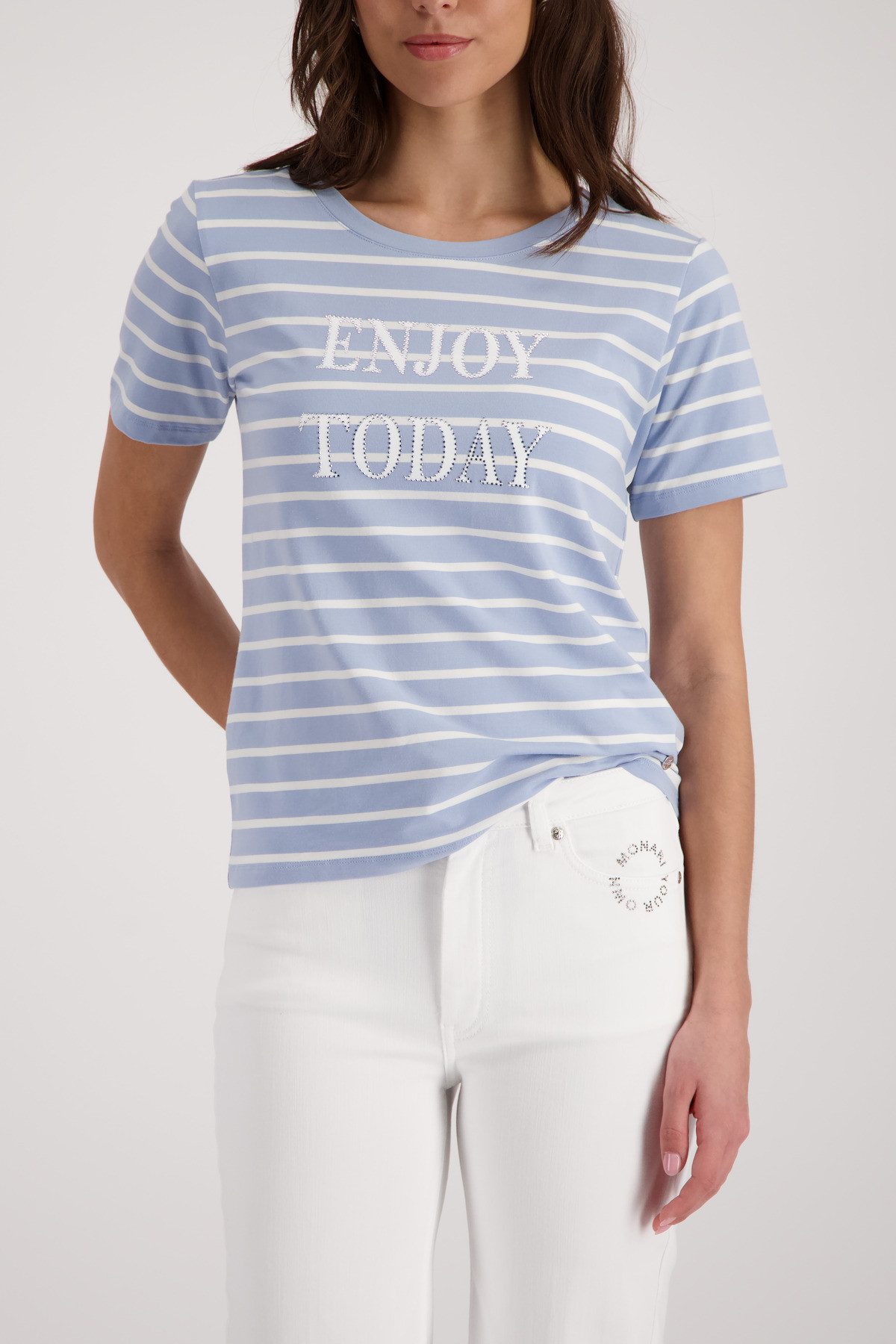 Monari Rundhalsshirt mit Streifen
