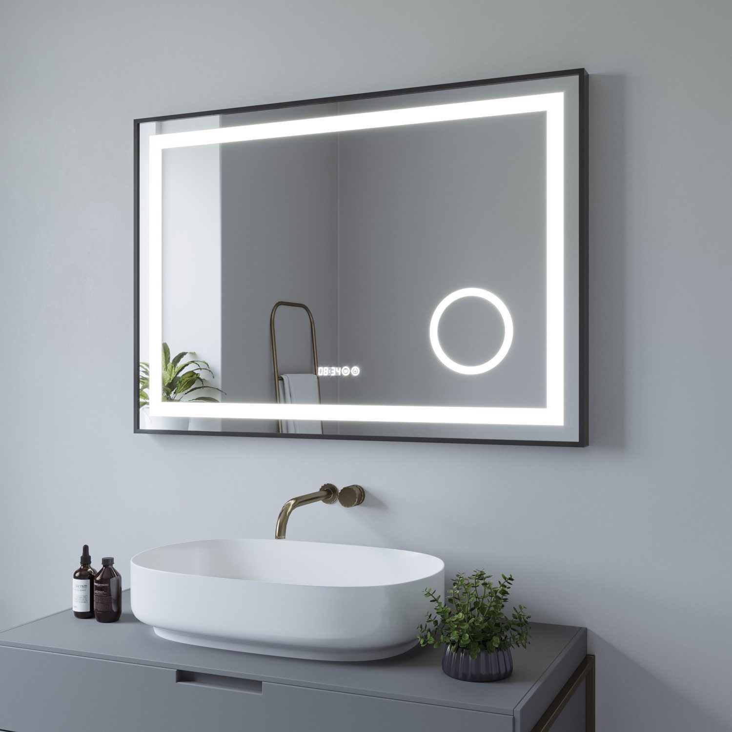 AQUABATOS Badspiegel LED Bad Spiegel mit Beleuchtung Badezimmerspiegel mit günstig online kaufen