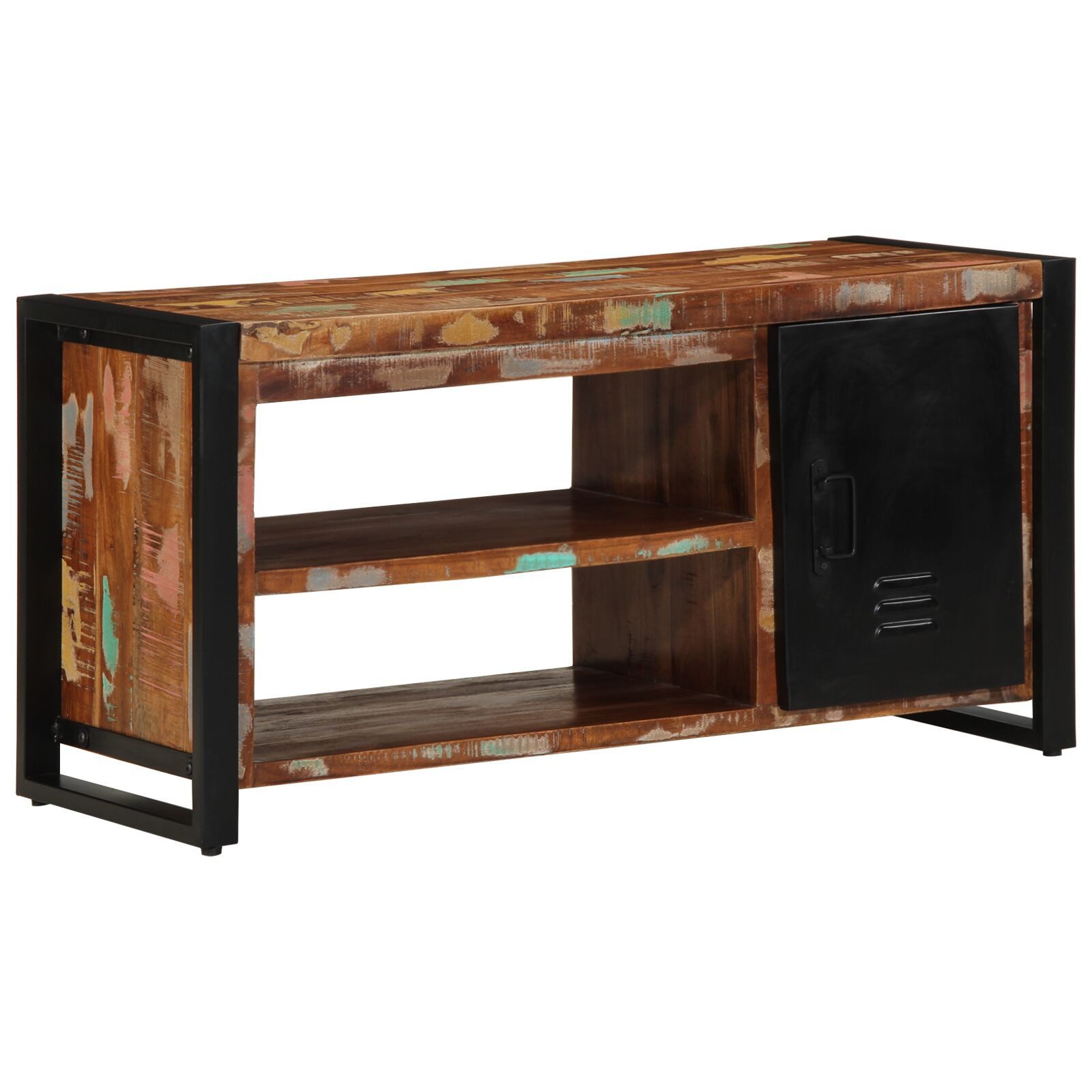 vidaXL Schuhbank 100 x 40 x 50 cm Schuhbank Multicolor 100x40x50 cm Massivholz Altholz