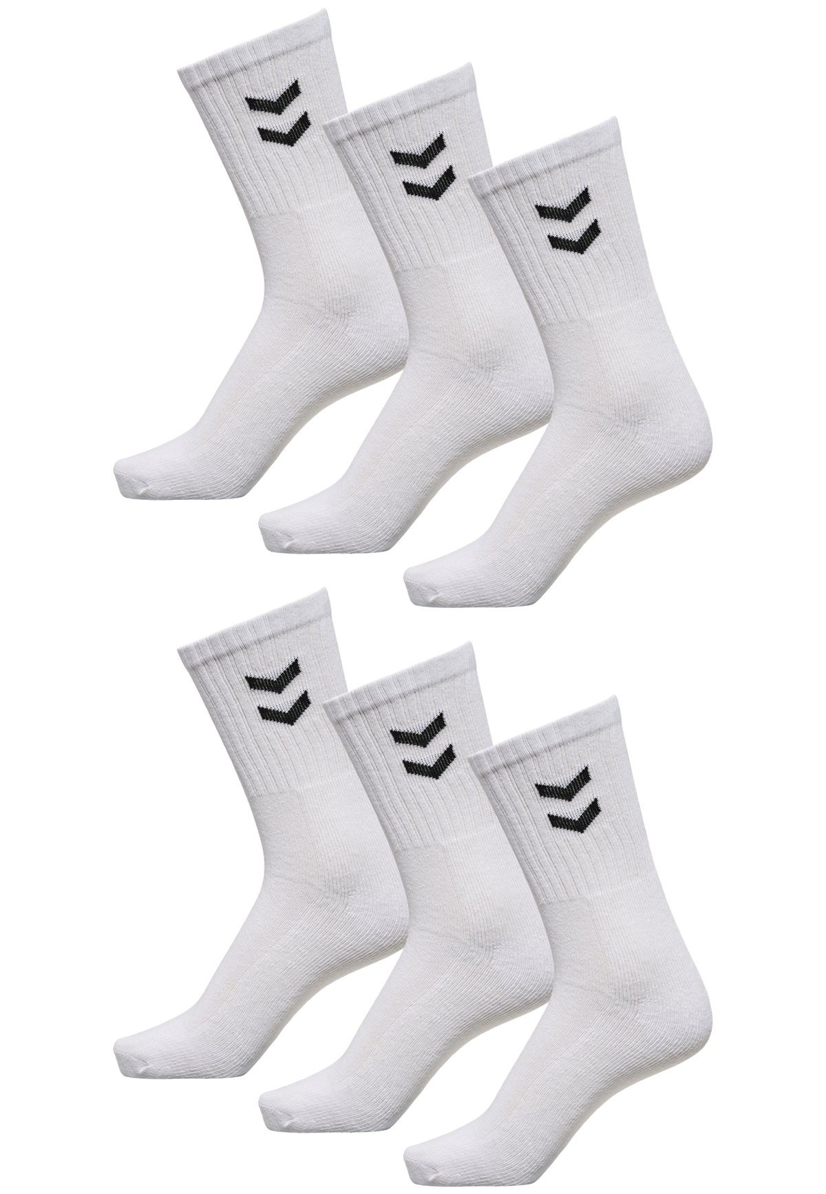 hummel Socken 6-er Set Sport Freizeit Basic Socken mit Logo (6-Paar, sportlich) 5773 in Weiß-2