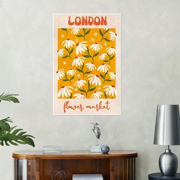 Posterlounge Poster Pineapple Licensing, Flower Market London I, Vintage Grafikdesign