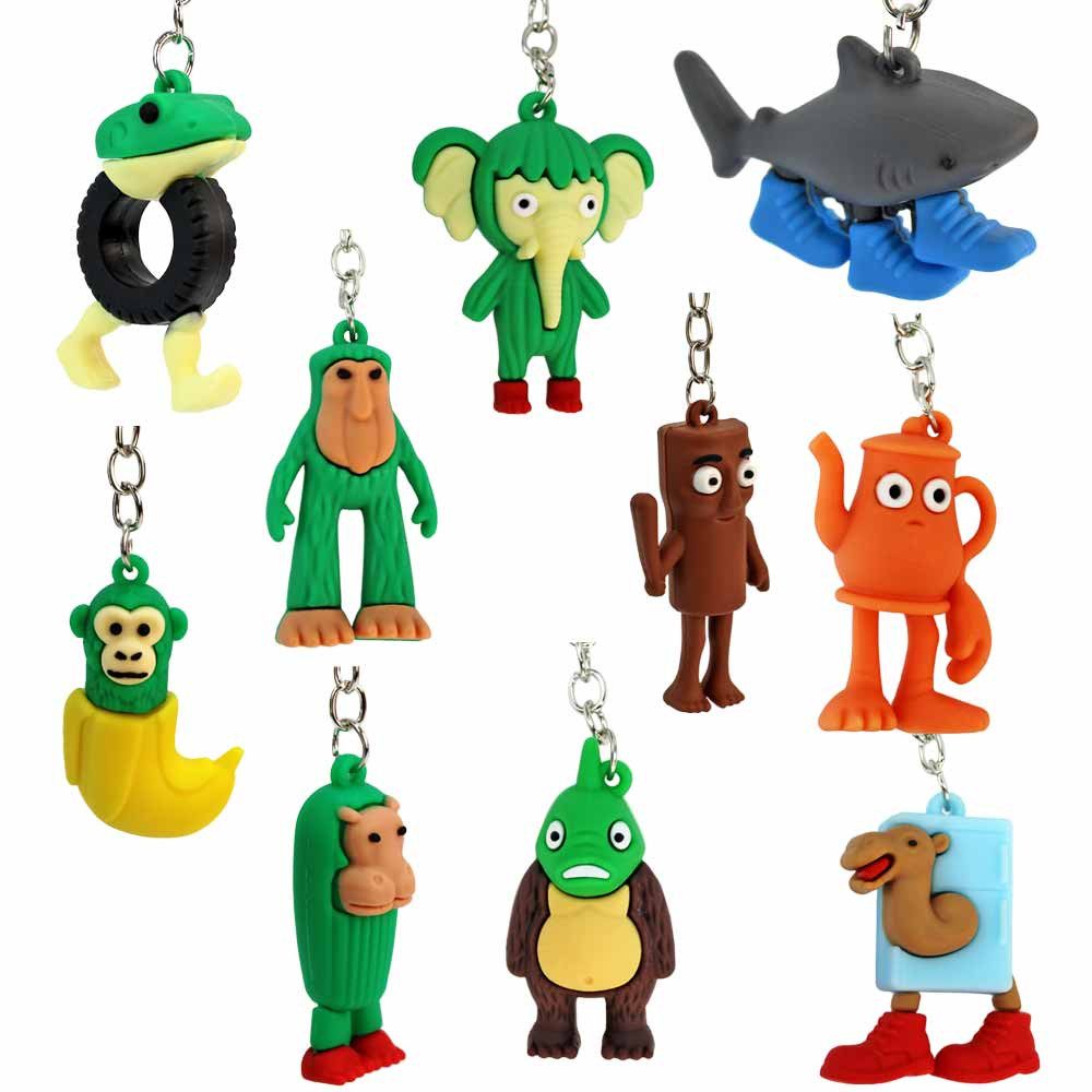 Dinotoys Schlüsselanhänger Set 10 Stück Italian Brainrot 3D Schlüsselanhänger - ca. 7 cm (10-tlg)