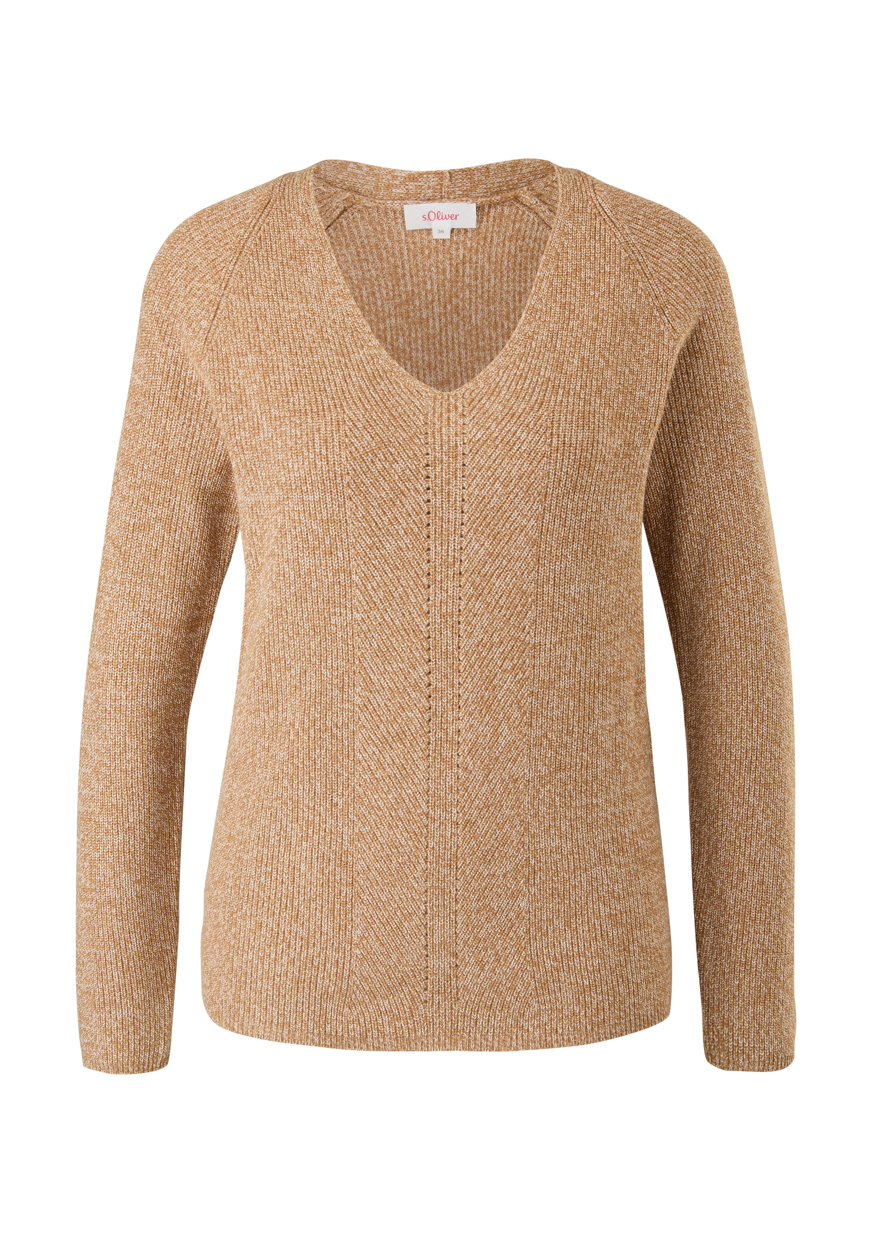 Strickpullover sandstein Pullover Ajourmuster s.Oliver mit