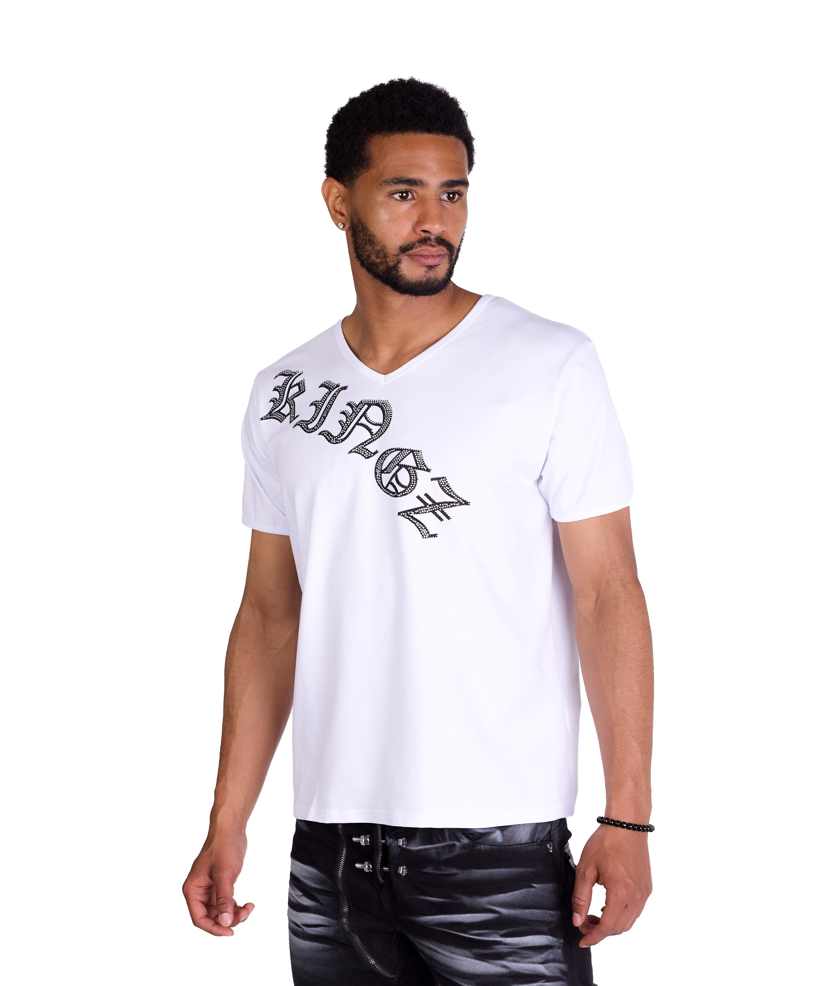 KINGZ T-Shirt Herren Strass Totenkopf T-Shirt günstig online kaufen
