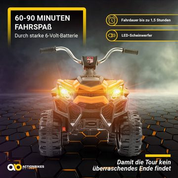 Actionbikes Motors Elektro-Kinderauto Mini Kinder Elektroquad Bumblequad 18 W 6 V, LED-Schweinwerfer - Bremsautomatik - mit High-Low Speed Schalter