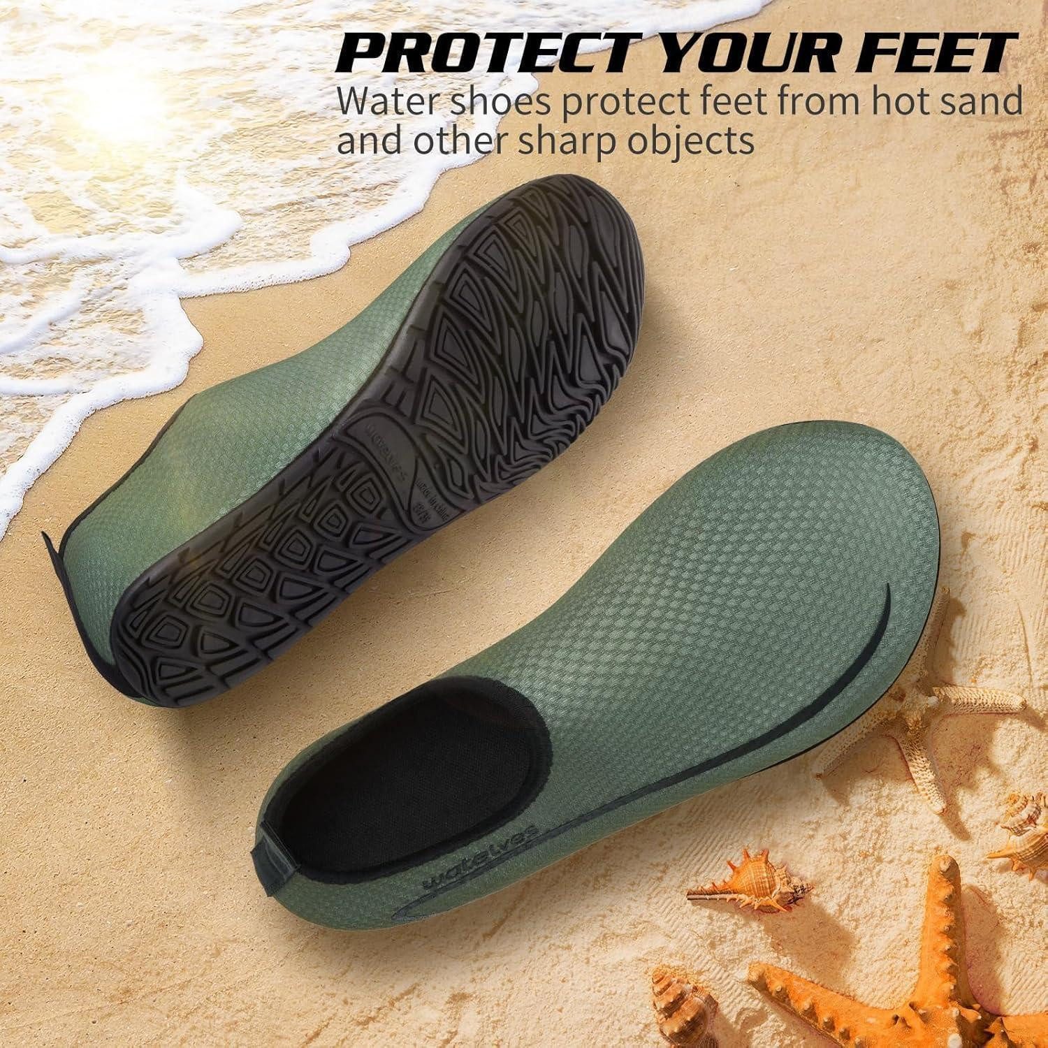 LuxusKollektion Wasserschuhe Damen Herren Aquaschuhe Slip 40 41 EU A Linie Armee Grün Wasserschuh