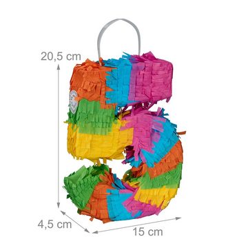 relaxdays Pinata Mini Pinata Zahl 5