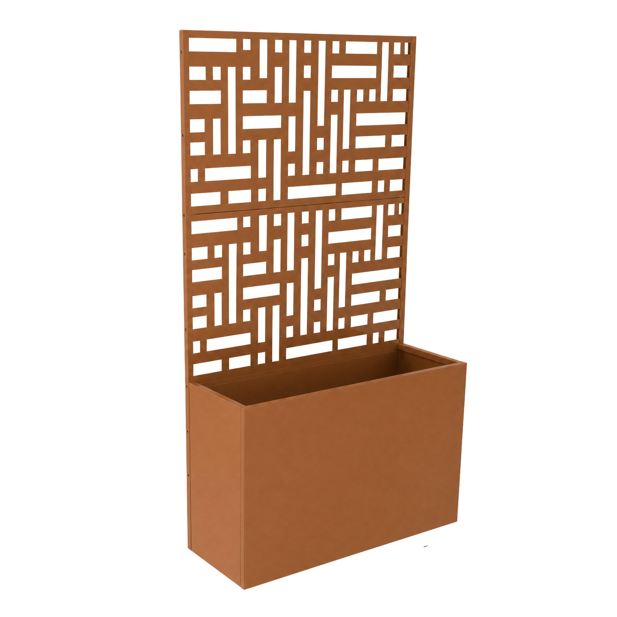 casa.pro Blumenkasten, mit Trennwand »Bernalda« mit Rollen Stahl 146x83x31 cm Braun