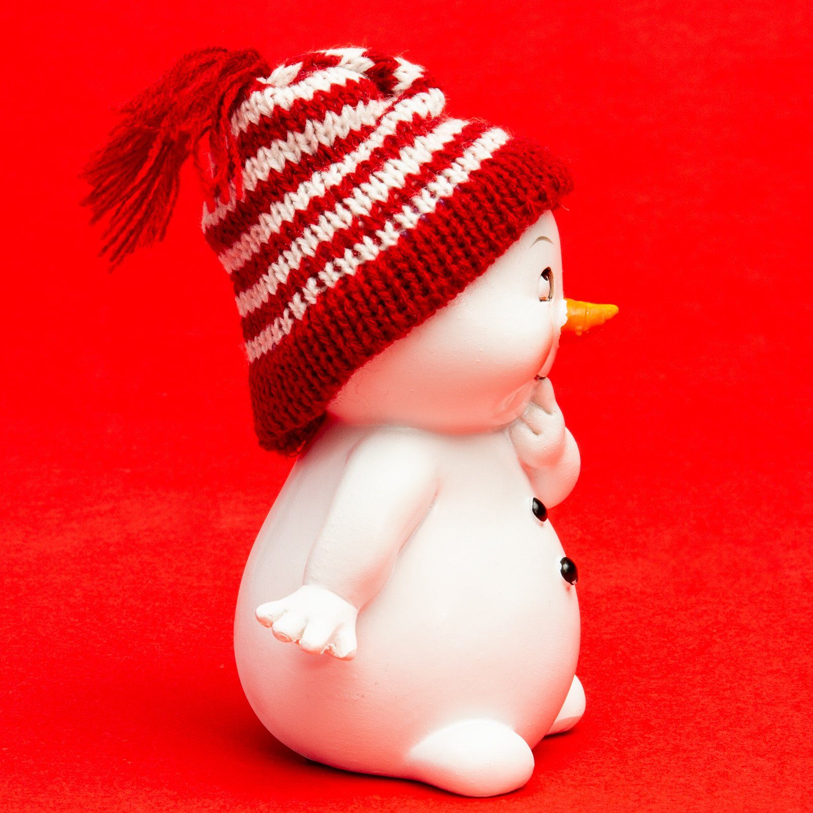 SIKORA Weihnachtsfigur DK32 Schneemann mit Strickmützen für Weihnachten und Winter 2er Set – Bild 5 von 5