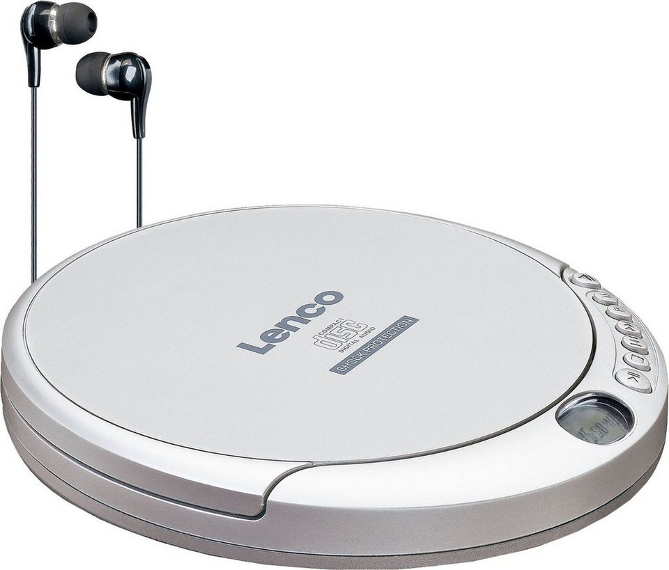 Lenco CD-201Sl CD-Player (Anti-Schock-Funktion), Praktischer tragbarer CD- Player / Discman