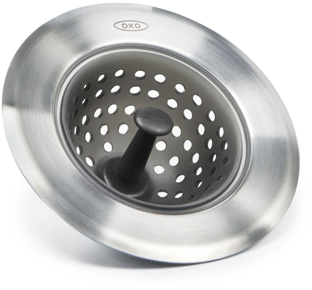 OXO Good Grips Abflusssieb, Edelstahl, Silikon, (1-St)