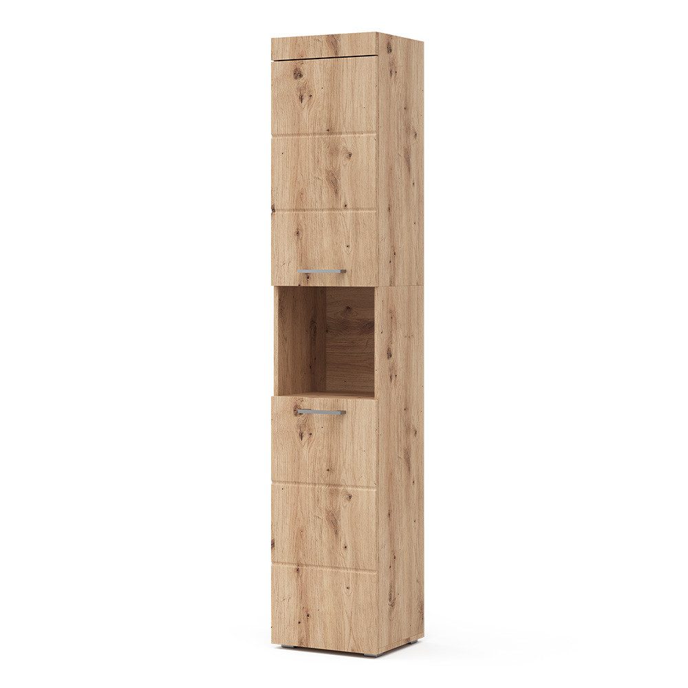 Vicco Hochschrank Luna, Eiche, 37 x 190 cm (1-St., Badschrank)