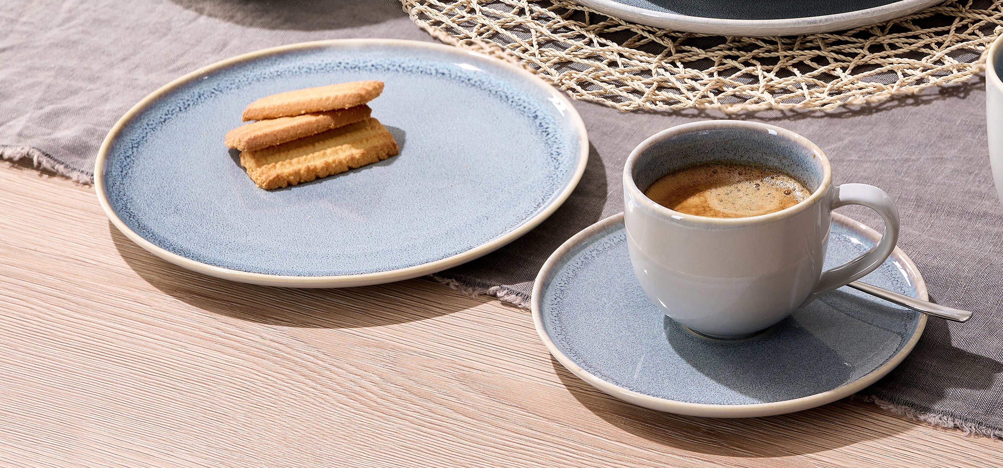 Ritzenhoff & Breker Kaffeeservice Geschirr-Set, Service Skagen Stone (12-tlg), 4 Personen, Porzellan, Reaktivglasur, 12 Teile, für 4 Personen