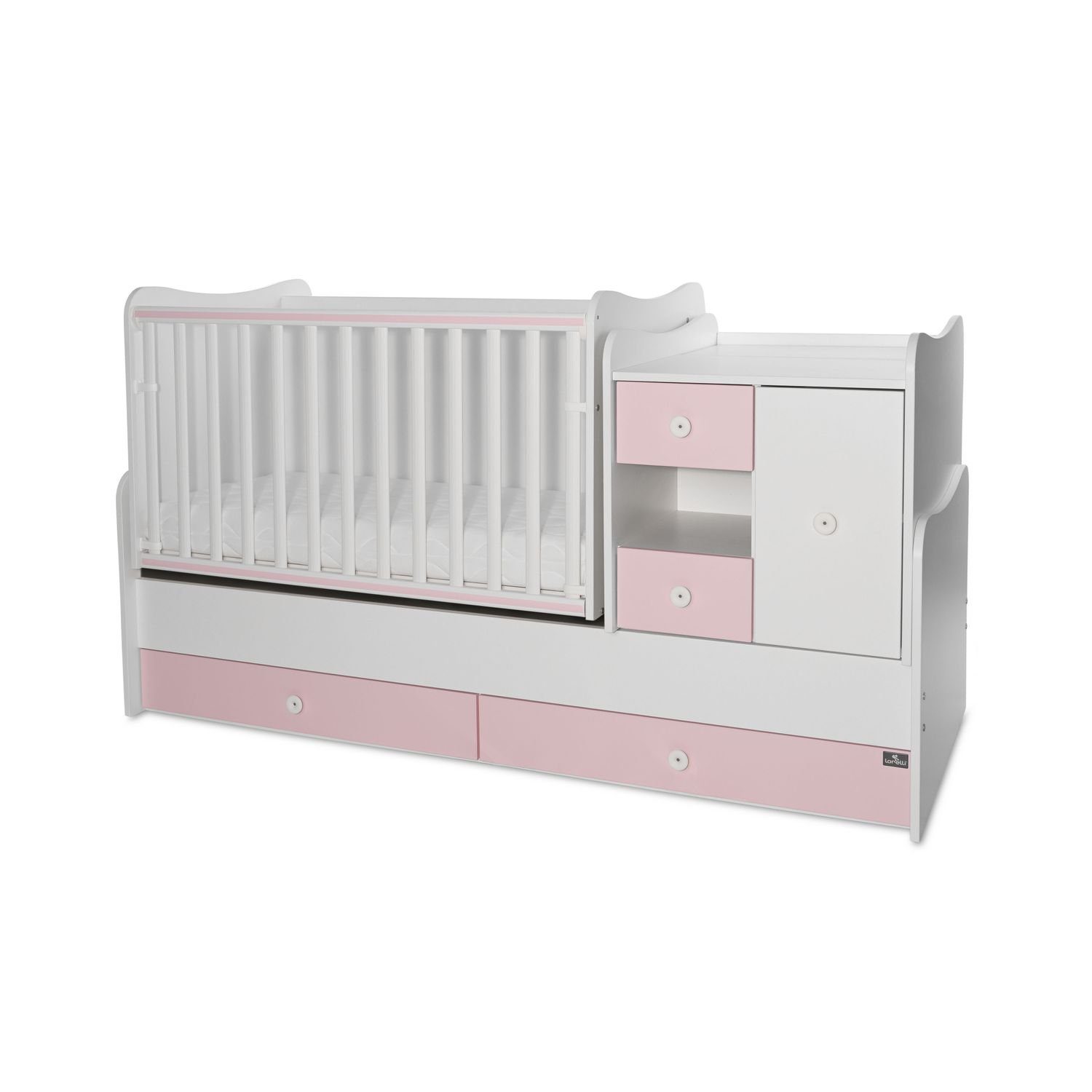 Lorelli Komplettbett Baby- und Kinderbett Mini Max, 3 in 1, umbaubar, für 2 Kinder gleichzeitig