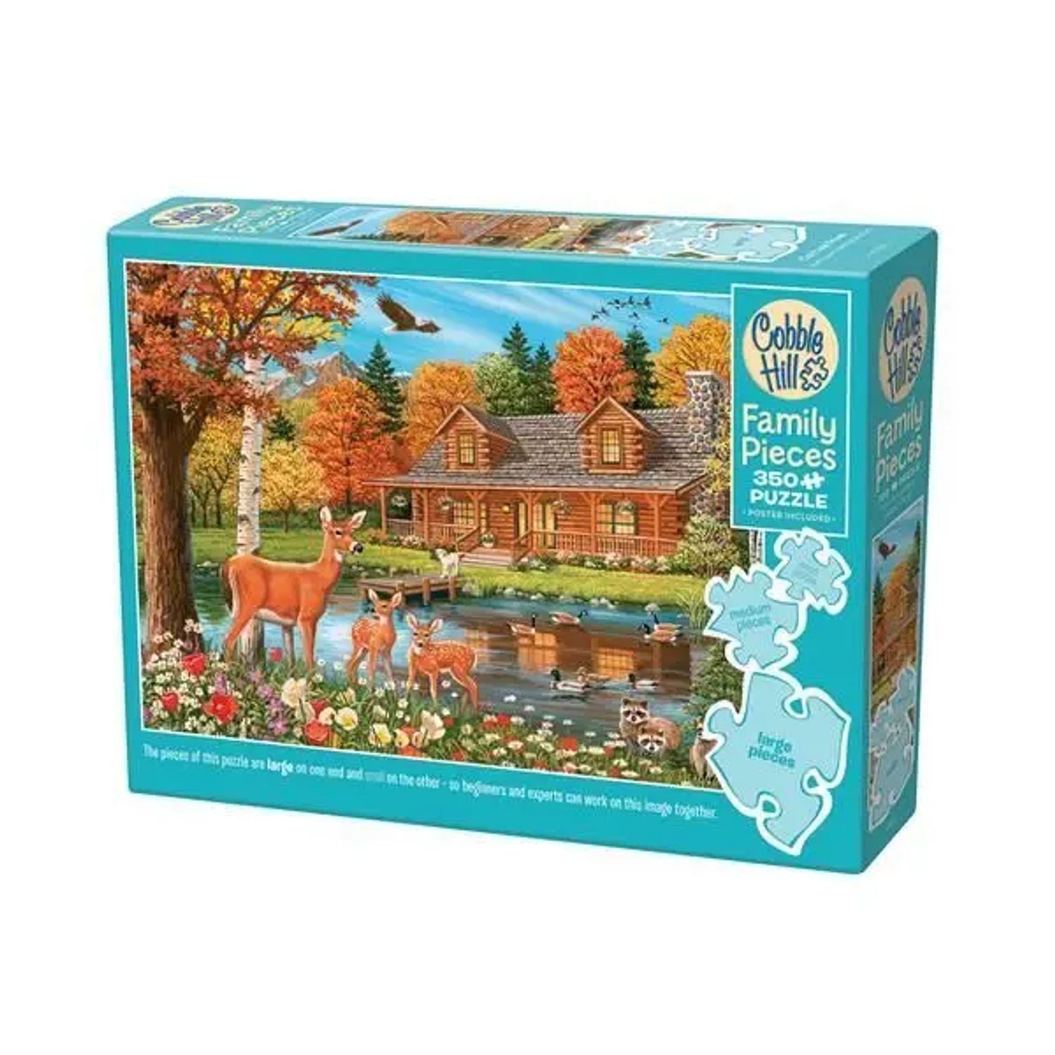 COBBLE HILL Puzzle Cobble Hill Häuschen mit Teich 350 Teile, 350 Puzzleteile