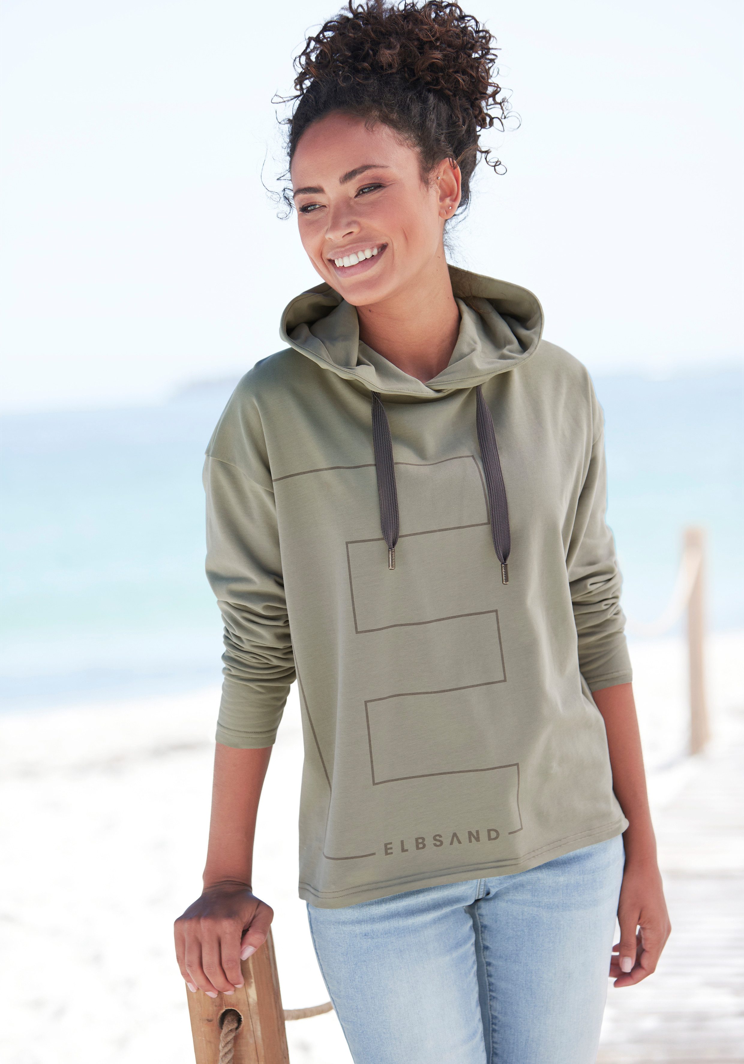 Elbsand Kapuzensweatshirt Dea, Hoodie mit Logodruck vorne