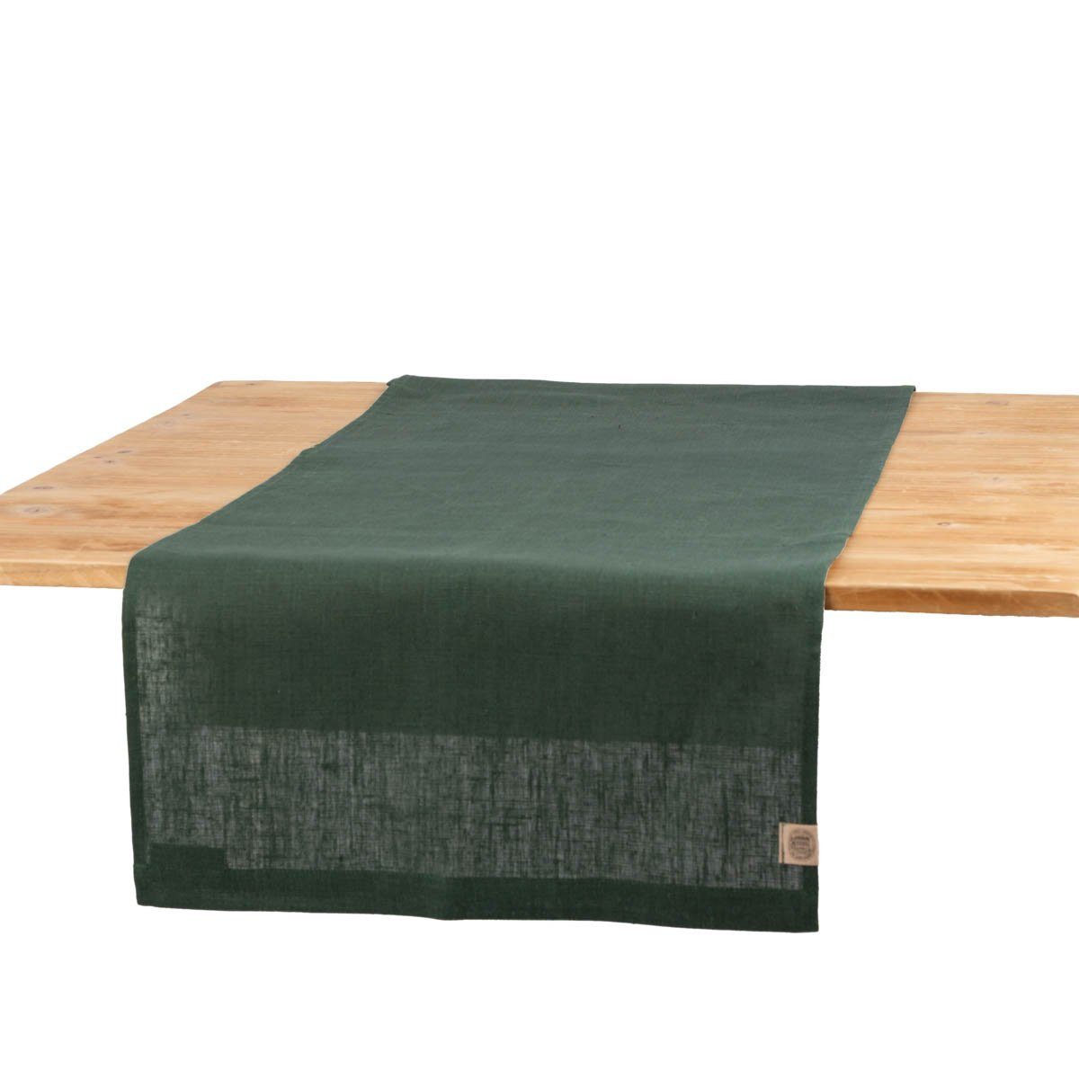 KARDELEN Tischläufer Tischläufer Erik 100% Leinen 47x150cm grün