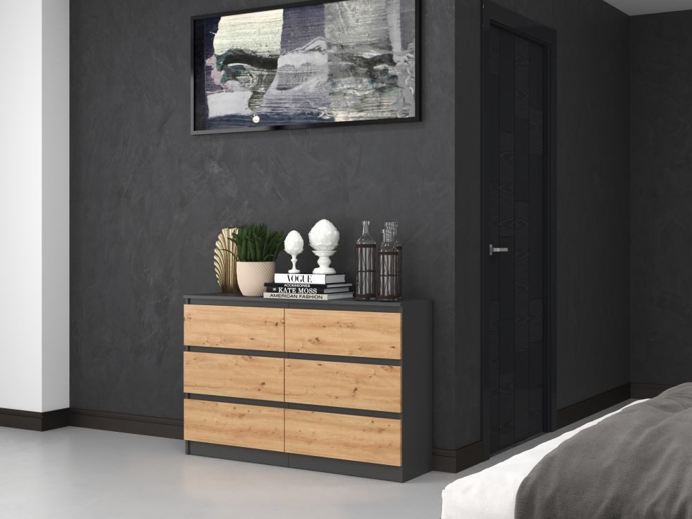 Raumhirsch Furniture Kommode Sideboard 120 cm breit (Maße 30 x 120 x 75 cm, 6 Schubladen), verschiedene Farben